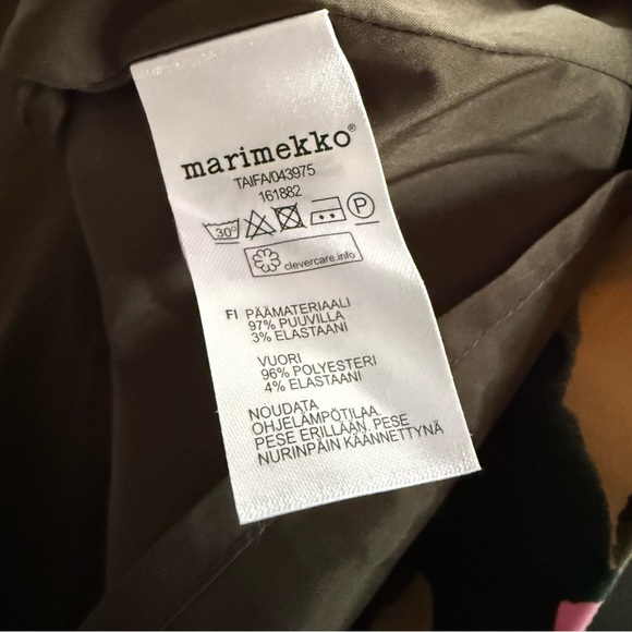 MARIMEKKO Taiga A-Line Midi Skirt in Pink and Green Geometric Pattern Sz 42 - Picture 4 of 4